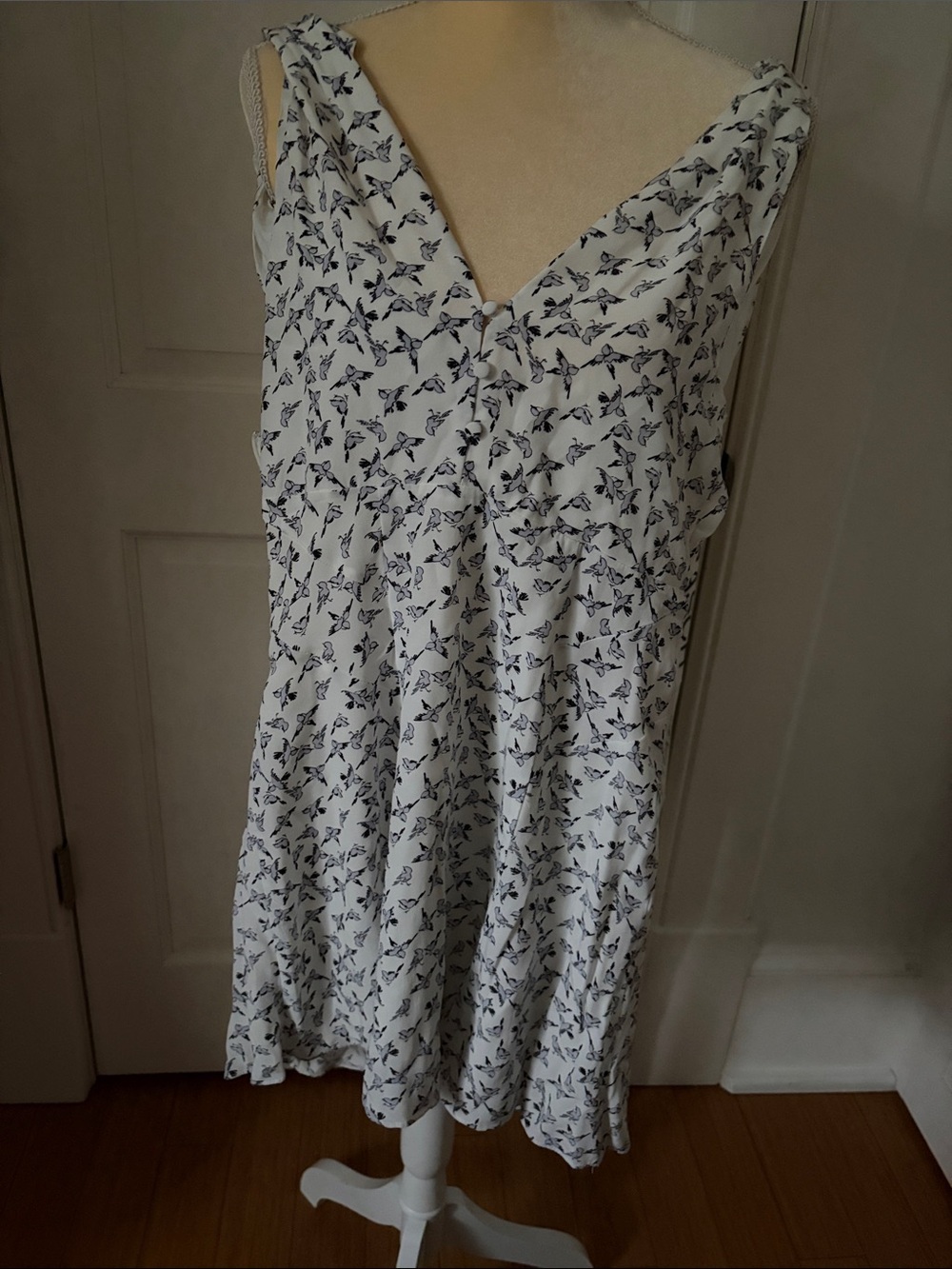 Free People White Marble-Print Slip Dress